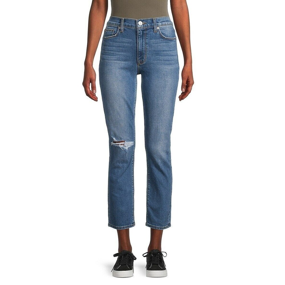 Hudson Blair Jeans‎ Womens Size 25 Blue High Rise Bootcut Crop Denim Distressed